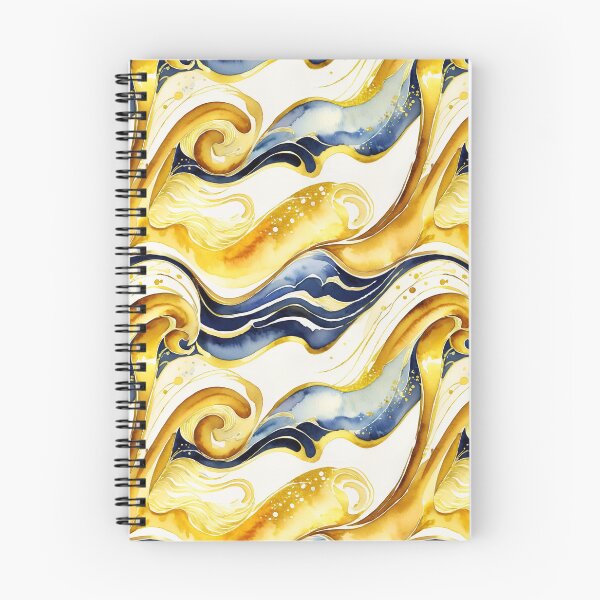 Item preview, Abstract Watercolor pattern, golden waves wallpaper designed and sold by ChaosEdits.