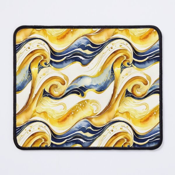 Item preview, Abstract Watercolor pattern, golden waves wallpaper designed and sold by ChaosEdits.