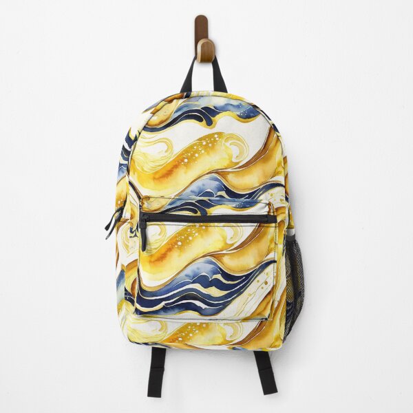 Item preview, Abstract Watercolor pattern, golden waves wallpaper designed and sold by ChaosEdits.
