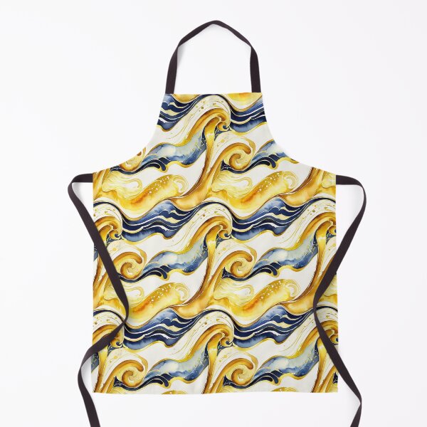 Item preview, Abstract Watercolor pattern, golden waves wallpaper designed and sold by ChaosEdits.