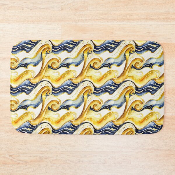 Item preview, Abstract Watercolor pattern, golden waves wallpaper designed and sold by ChaosEdits.