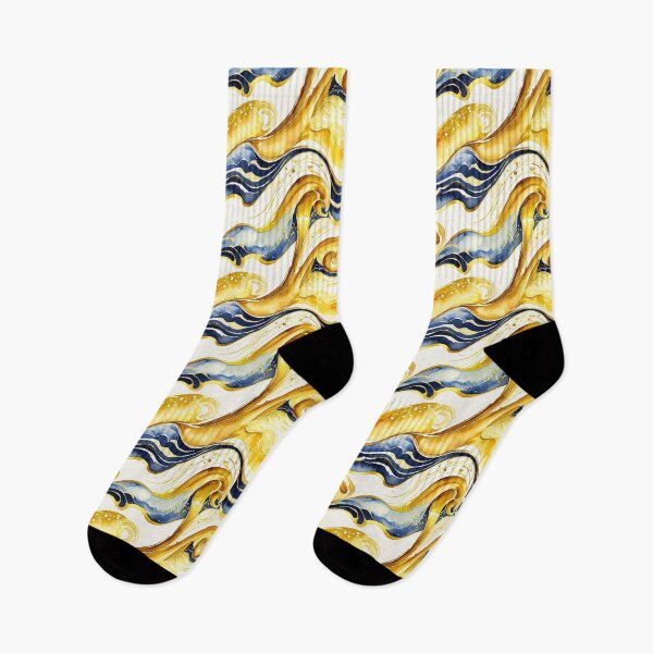Item preview, Abstract Watercolor pattern, golden waves wallpaper designed and sold by ChaosEdits.
