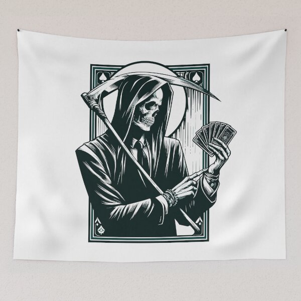 Item preview, Gambling meme grim reaper death designed and sold by TomFrontierArt.