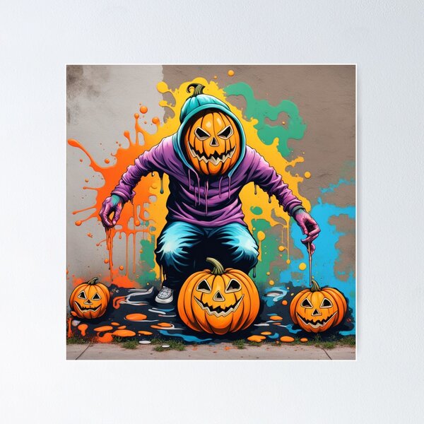 Item preview, Eva Encantada: Hombre Calabaza con Gotas de Colores designed and sold by javaoverride.