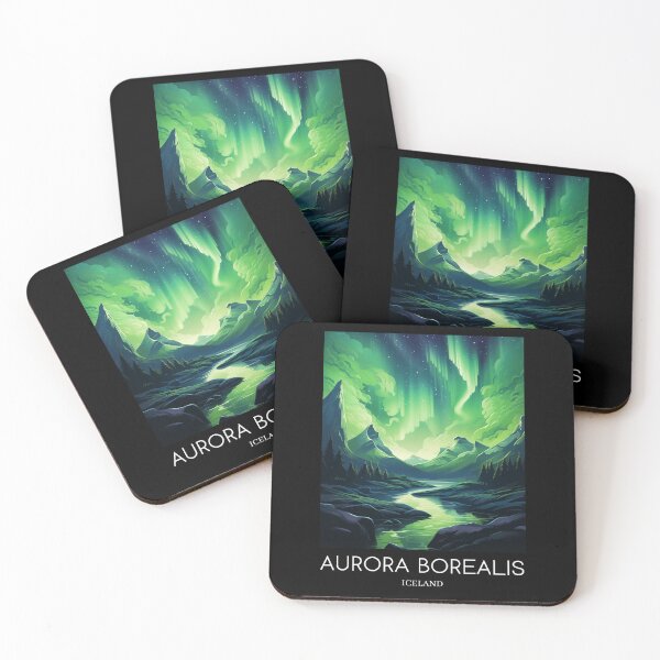 Item preview, A Pop Art Travel Print of the Aurora Borealis - Iceland  designed and sold by StudioRedKoala.