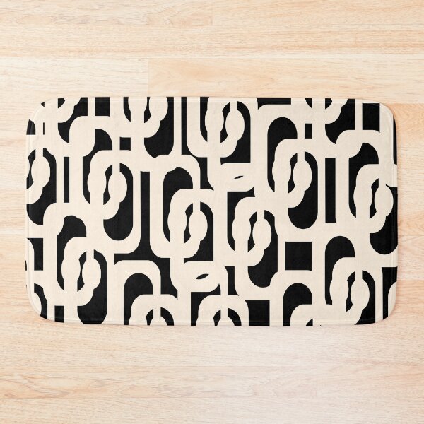 Item preview, Mid Century Modern Loop Pattern in Black and Cream designed and sold by kierkegaard.