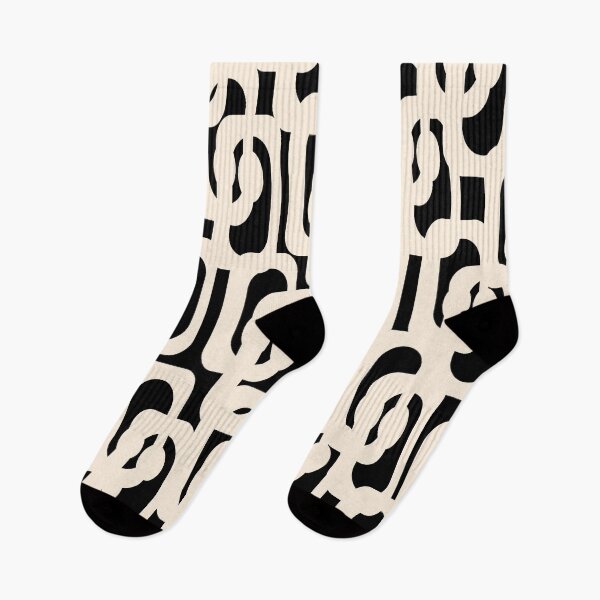 Item preview, Mid Century Modern Loop Pattern in Black and Cream designed and sold by kierkegaard.