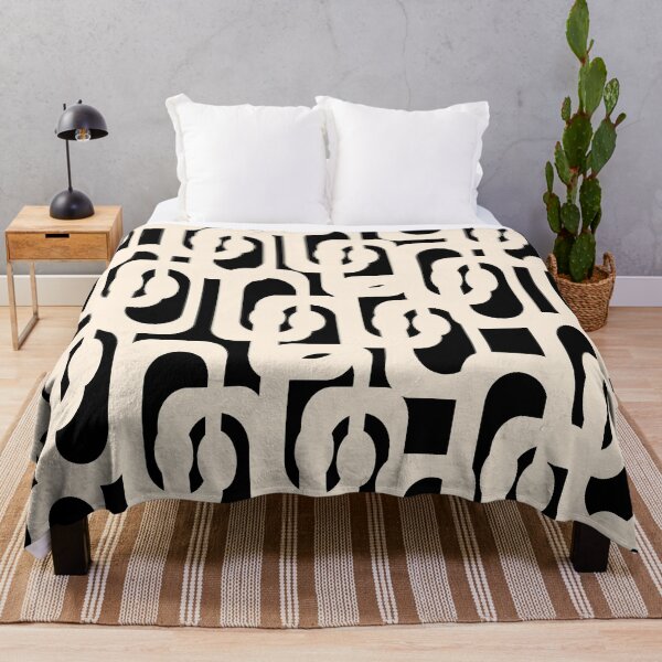 Item preview, Mid Century Modern Loop Pattern in Black and Cream designed and sold by kierkegaard.