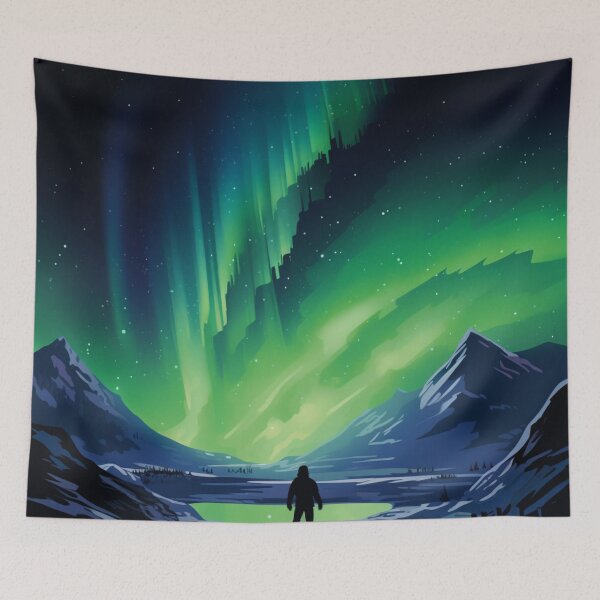 Artikelvorschau, A Pop Art Travel Print of the Aurora Borealis - Iceland entworfen und verkauft von StudioRedKoala.