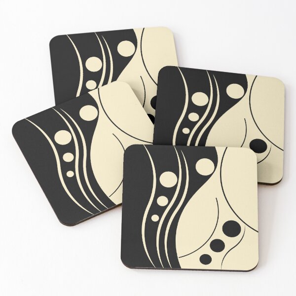 Item preview,  Curved wavy lines and Circles. Ivory and Black by Mill2023 designed and sold by Mill2023.