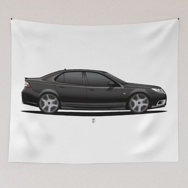Item preview, Saab Turbo X Aero Illustration Black designed and sold by blackdogshop.