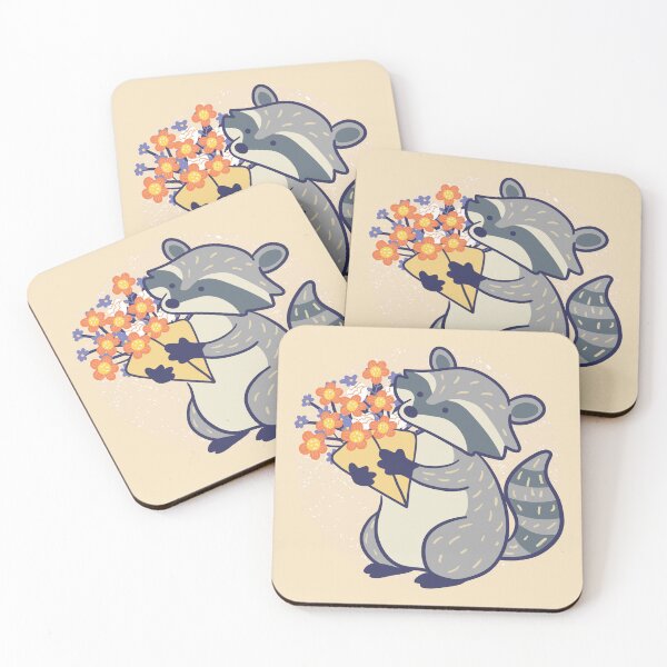 Item preview, Racoon and Flowers designed and sold by Wlaurence.