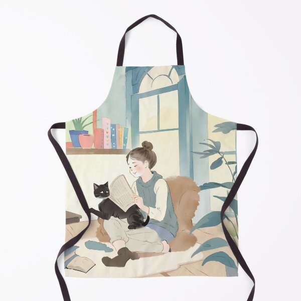 Item preview, Girl Reading With Her Cat In Cozy Room - Bookish Girl Aesthetic designed and sold by Wiss2Arts.