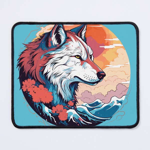 Item preview, Japanese wolf from the sea in old anime style designed and sold by WallyPink.