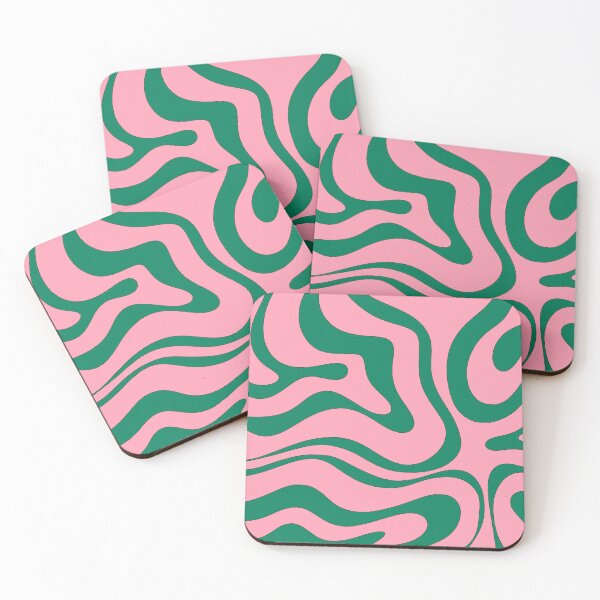 Item preview, Modern Retro Liquid Swirl Funky Abstract Pattern Pink and Green designed and sold by kierkegaard.