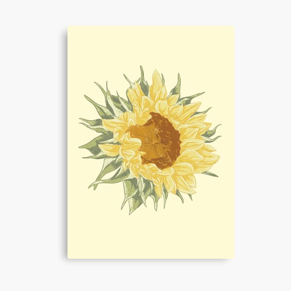 Watercolor Sunflower Canvas Print