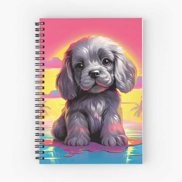 Item preview, Cute Rainbow Gray Puppy With Long Ears In Vaporwave designed and sold by Verba-Vintage.