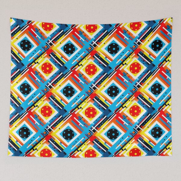 Item preview, Colorful geometric pickleball pattern designed and sold by EvieWoj.