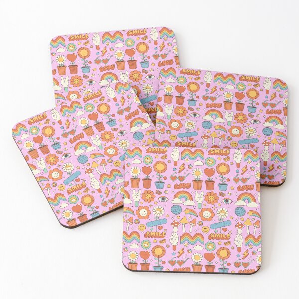 Item preview, smiley flowers groovy daisies rainbow retro designed and sold by SHOPAHD.