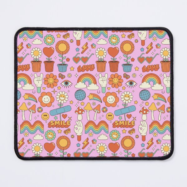 Item preview, smiley flowers groovy daisies rainbow retro designed and sold by SHOPAHD.