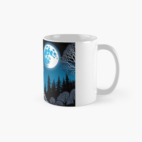 Item preview, Lobo aullando a la luna azul designed and sold by AuroraSpringer.