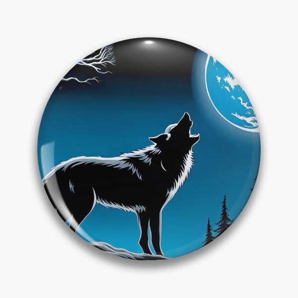Artikelvorschau, Wolf heult Blue Moon an entworfen und verkauft von AuroraSpringer.