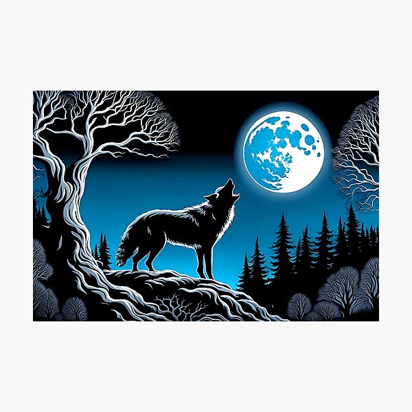 Item preview, Wolf Howling at Blue Moon designed and sold by AuroraSpringer.