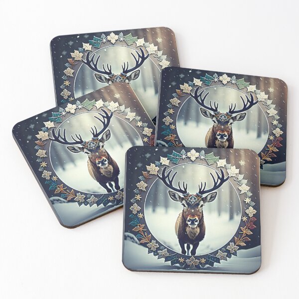 Item preview, christmas reindeer art designed and sold by Meandmyshop.