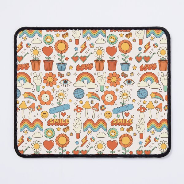 Item preview, smiley flowers groovy daisies rainbow retro designed and sold by SHOPAHD.
