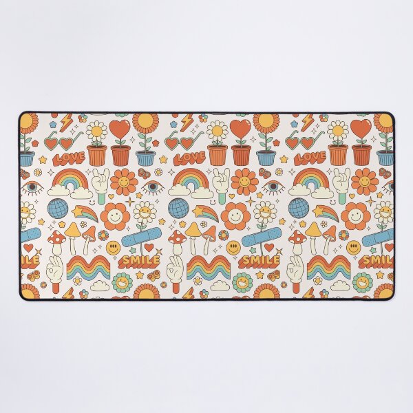 Item preview, smiley flowers groovy daisies rainbow retro designed and sold by SHOPAHD.