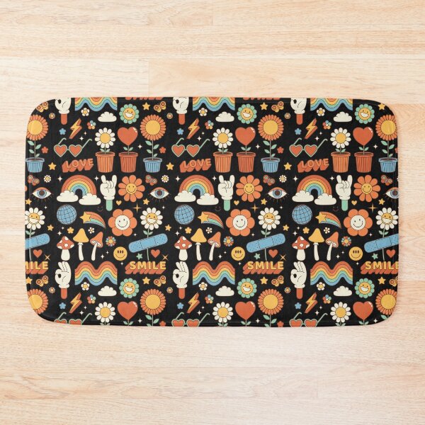 Aperçu de l'œuvre Copy of Copy of Copy of smiley flowers groovy daisies rainbow retro créée et vendue par SHOPAHD.