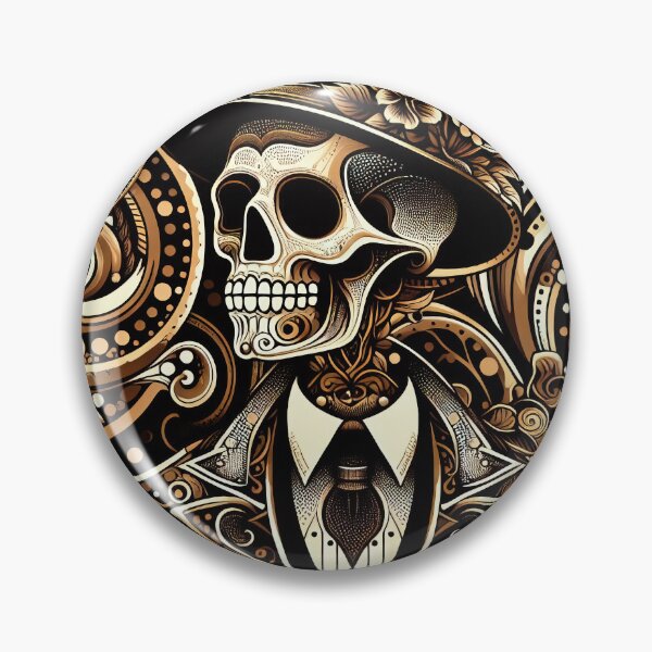 Artikelvorschau, Ornamentale dekorative Totenkopf-Porträtillustration entworfen und verkauft von 4Seasons.