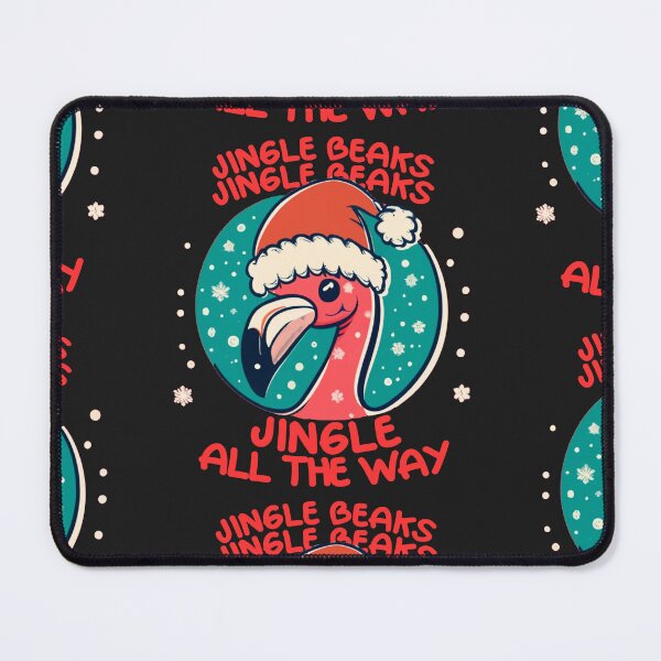 Item preview, flamingo christmas: Cute flamingo wearing a santa hat' designed and sold by The Knick Knack Nook.