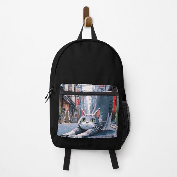 Item preview, Cat stretching on tokyo street designed and sold by TomFrontierArt.