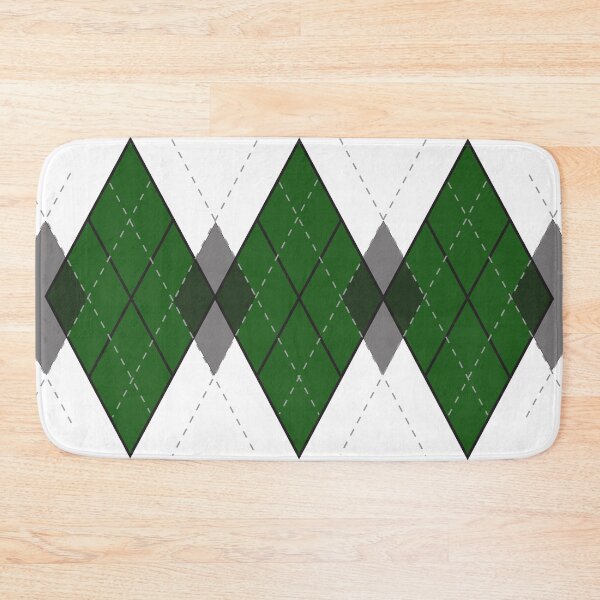 Item preview, Green and Silver Diamond print designed and sold by Laura-E-Creator.