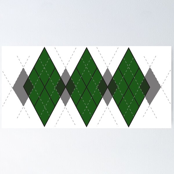 Item preview, Green and Silver Diamond print designed and sold by Laura-E-Creator.