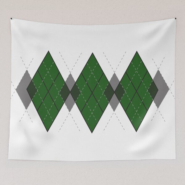 Item preview, Green and Silver Diamond print designed and sold by Laura-E-Creator.