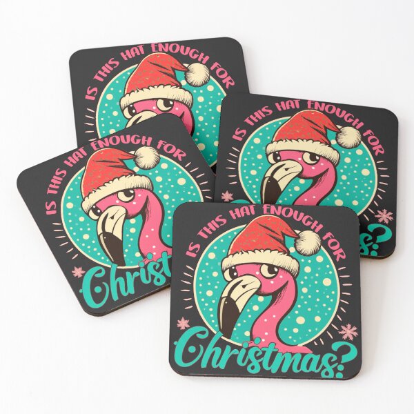 Item preview, flamingo christmas: Cute flamingo wearing a santa hat' designed and sold by The  Knick Knack Nook.