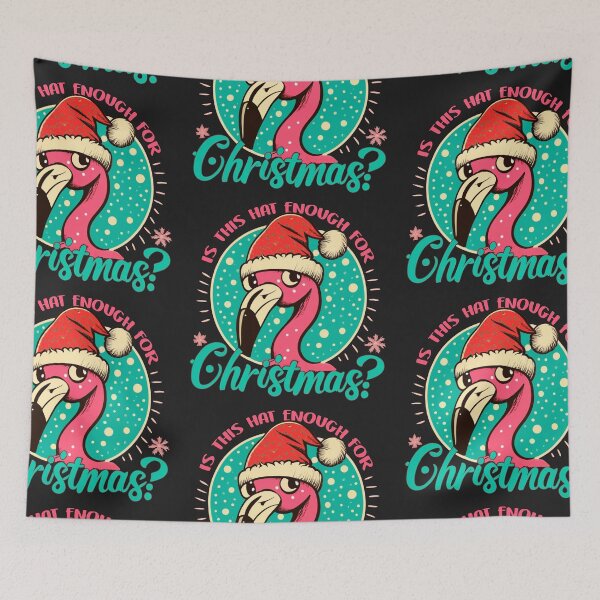 Item preview, flamingo christmas: Cute flamingo wearing a santa hat' designed and sold by The  Knick Knack Nook.