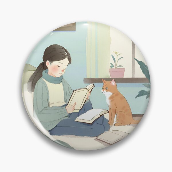Item preview, Girl Reading With Her Cat In Cozy Room - Bookish Girl Aesthetic designed and sold by Wiss2Arts.