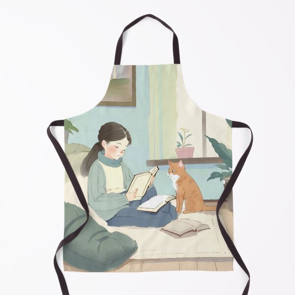 Item preview, Girl Reading With Her Cat In Cozy Room - Bookish Girl Aesthetic designed and sold by Wiss2Arts.