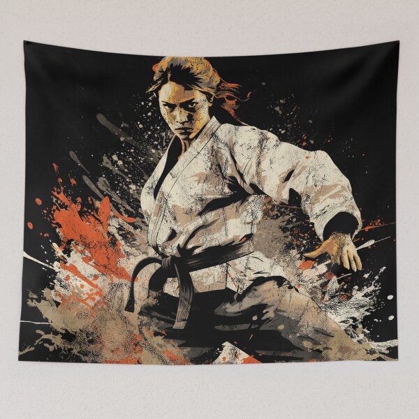 Artikelvorschau, Weibliches Judo Judoka - Distressed Vintage Street Art Kampfkunst entworfen und verkauft von GVRDesign.