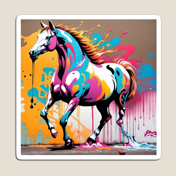 Item preview, Dynamic Equine Burst: A Splash of Freedom designed and sold by javaoverride.