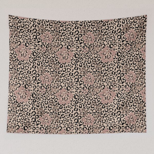 Item preview, Pretty in Brown Leopard Print Floral Repeated Pattern designed and sold by PearlMoonGrapes.