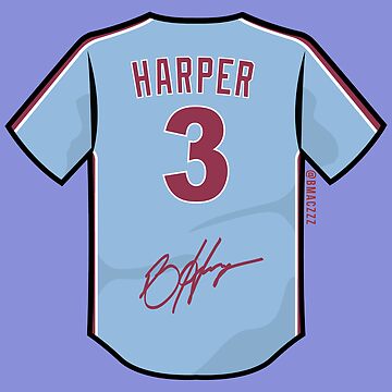 Bryce Harper #3 Philadelphia Phillies Signature Jersey  Sticker for Sale  by TheBmacz