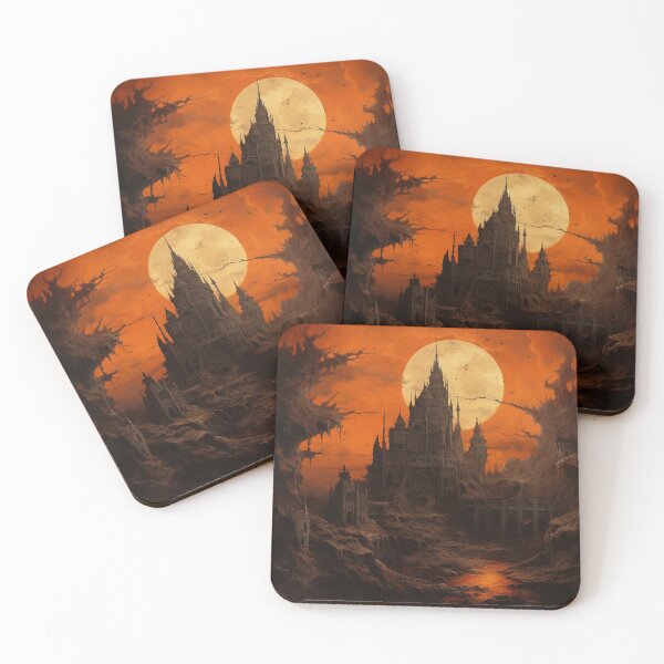 Item preview, Necropunk Castle" under the Deathcore Orange Moon designed and sold by FairX.