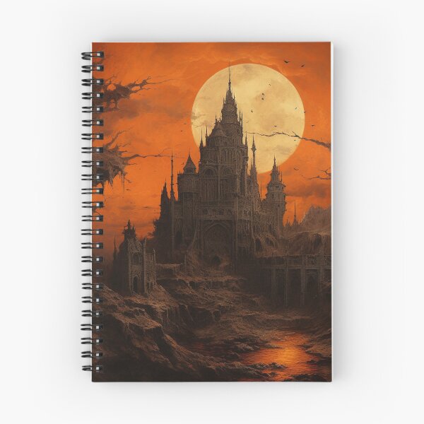 Item preview, Necropunk Castle" under the Deathcore Orange Moon designed and sold by FairX.
