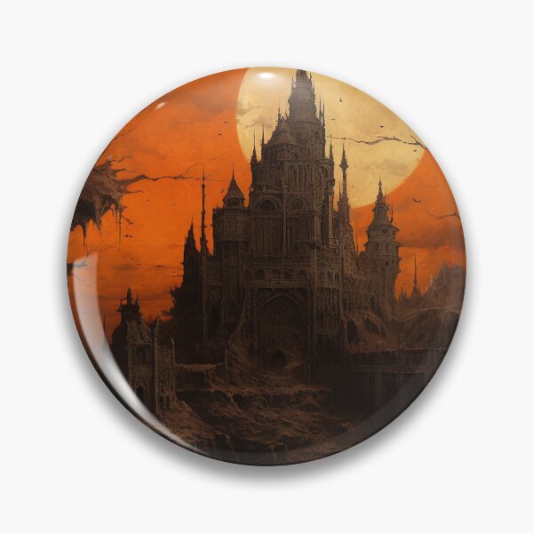 Item preview, Necropunk Castle" under the Deathcore Orange Moon designed and sold by FairX.