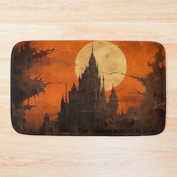 Item preview, Necropunk Castle" under the Deathcore Orange Moon designed and sold by FairX.