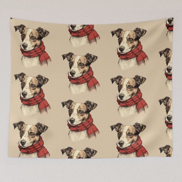 Item preview, Jack Russell Christmas Plaid Watercolor designed and sold by rafaeltto.